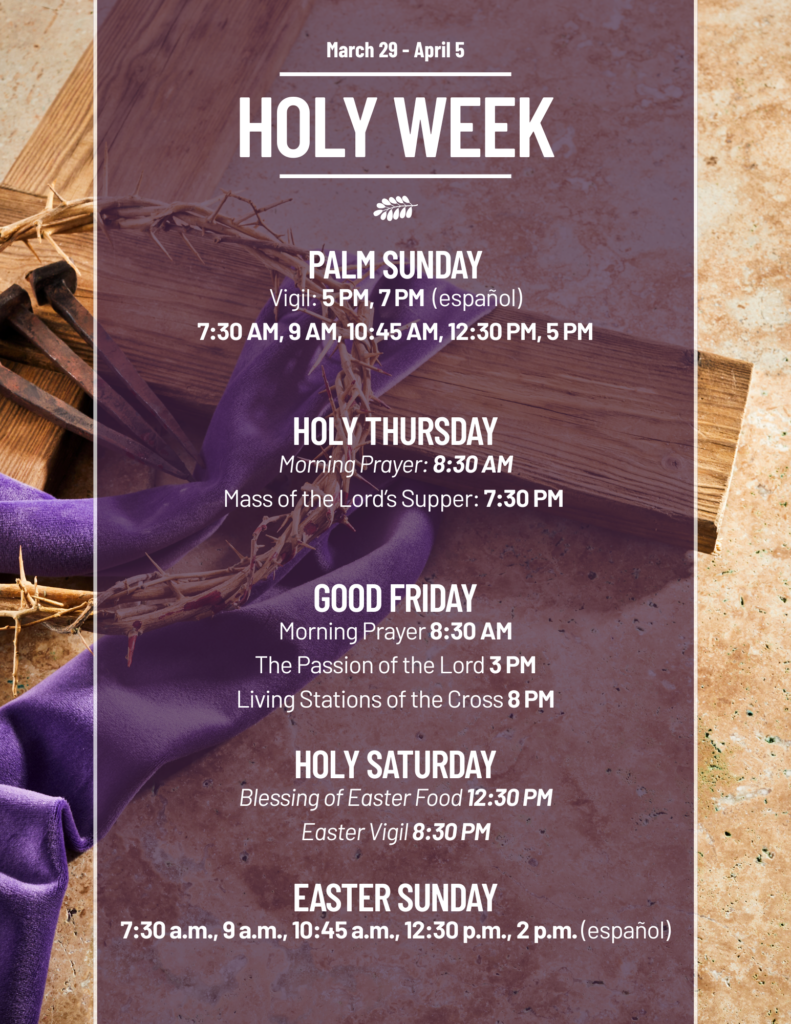 Holy Week Schedule